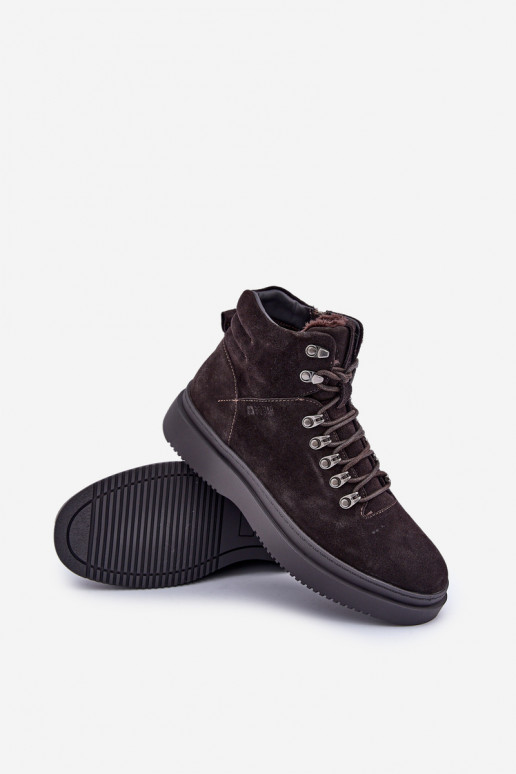 zamšādas apavi  siltināti Big Star OO174189 brūnas krāsas zamšādas apavi  siltināti Big Star OO174189 brūnas krāsas