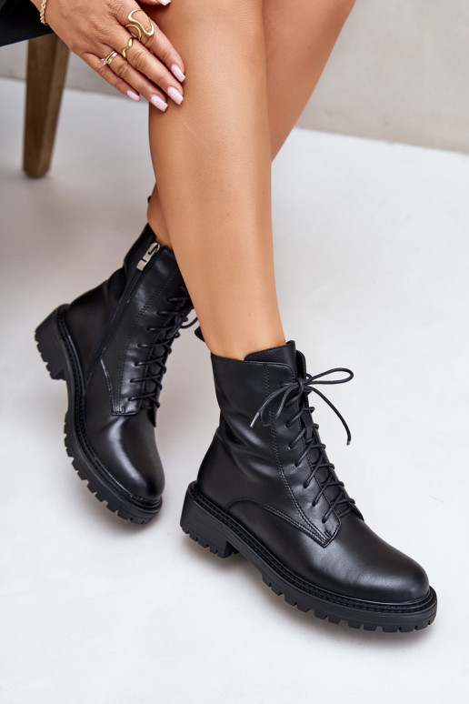   Šņorējami puszābaki  Melns Elosie