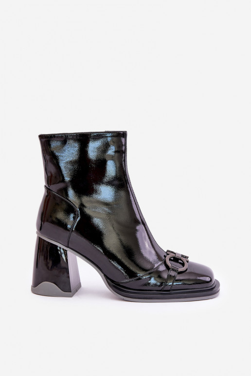 Laque Sieviešu puszābaki ar ornamentiem D&A MR880-021 Melns