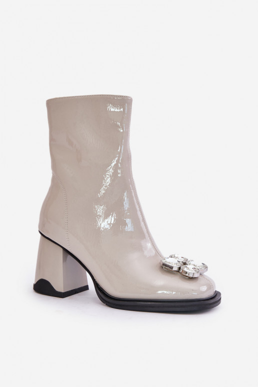 Laque Sieviešu puszābaki ar ornamentiem D&A MR880-019 Pelēkas krāsas