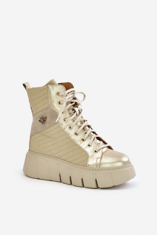 sieviešu zābaki ar platformu  06751-25 Zelta krāsas