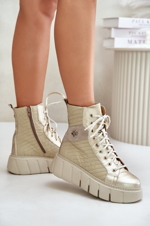 sieviešu zābaki ar platformu  06751-25 Zelta krāsas