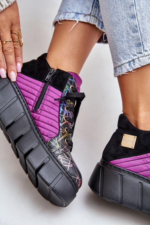    modeļa apavi ar platformu  06767-15 rozā krāsas