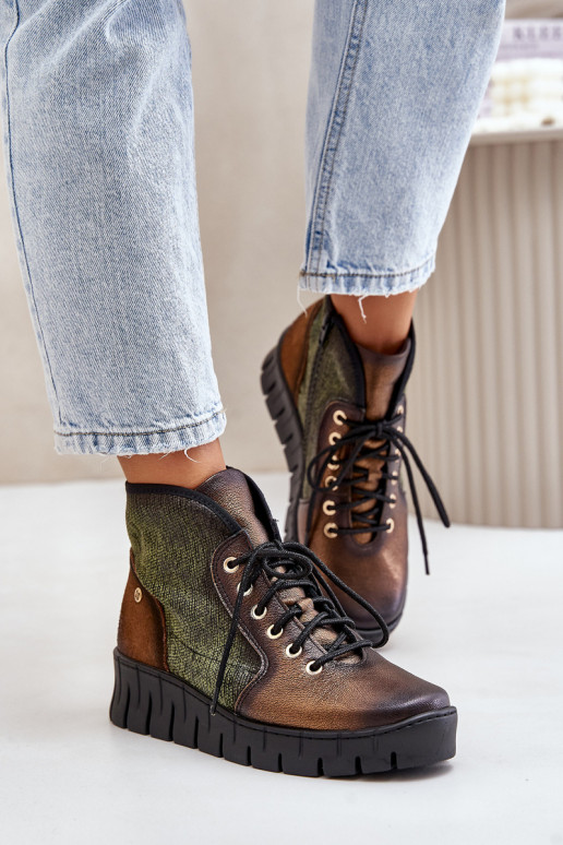 sieviešu zābak I Koturnie  06702-09 zaļš-Zelta krāsas