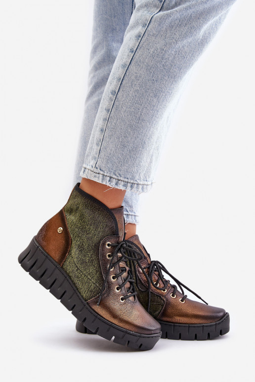 sieviešu zābak I Koturnie  06702-09 zaļš-Zelta krāsas