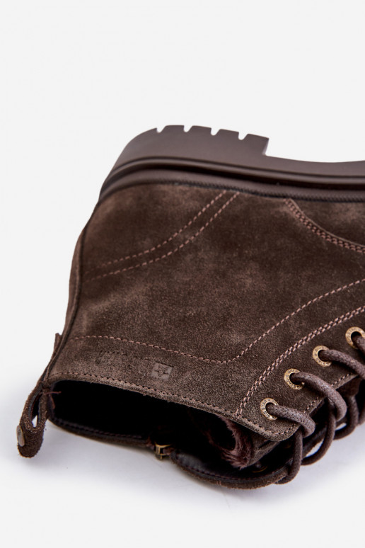 zamšādas siltināti Sieviešu puszābaki   Big Star OO174229 brūnas krāsas