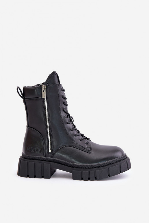 siltināti zābaki  no eko ādas Big Star MM274578 Melns