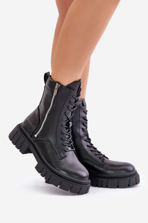 siltināti zābaki  no eko ādas Big Star MM274578 Melns