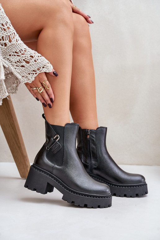 Zazoo 60490   siltināti Sieviešu puszābaki ar ornamentiem Melns