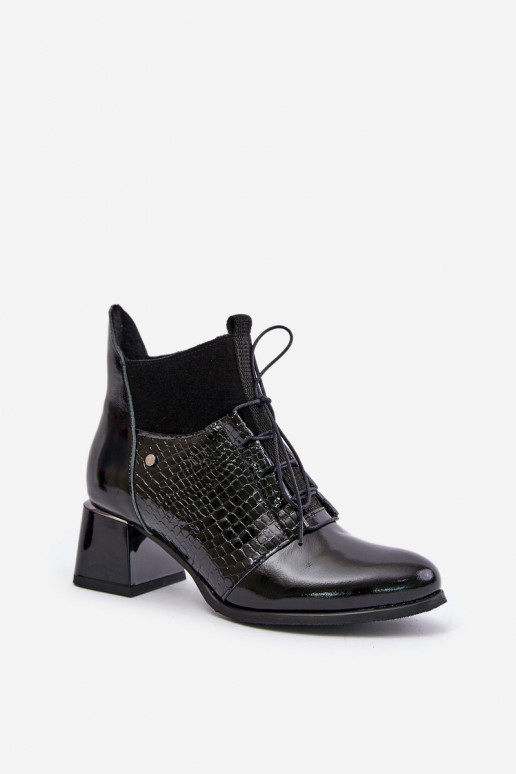 Zazoo 60503 sieviešu zābaki ar papēdi siltināti Melns