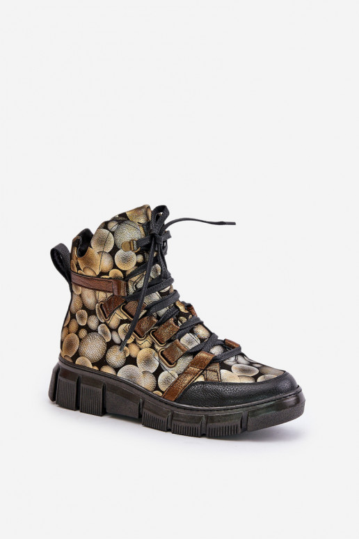   zempapēžu Šņorējami puszābaki  06158-25 Zelta krāsas