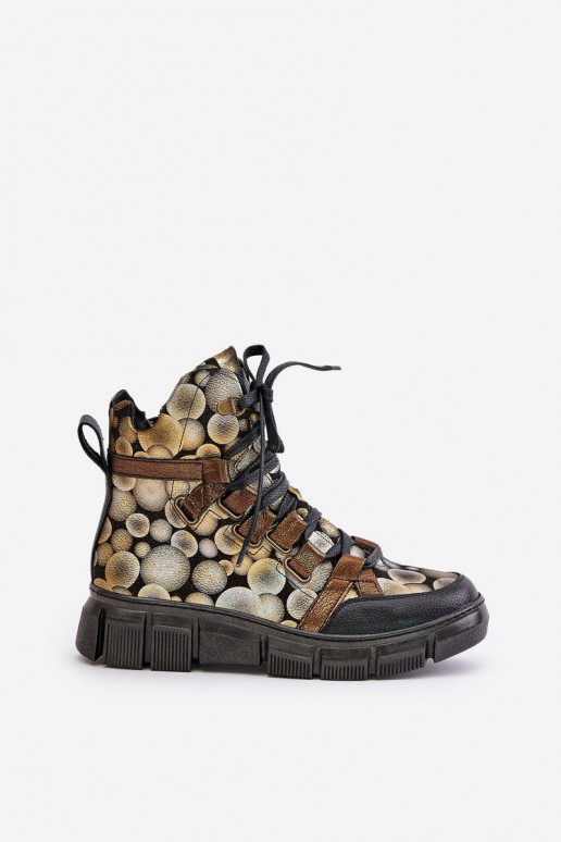   zempapēžu Šņorējami puszābaki  06158-25 Zelta krāsas