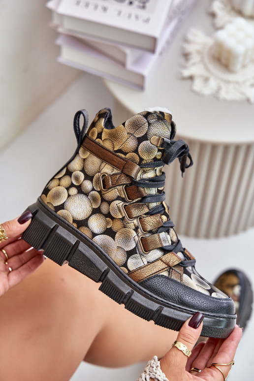   zempapēžu Šņorējami puszābaki  06158-25 Zelta krāsas