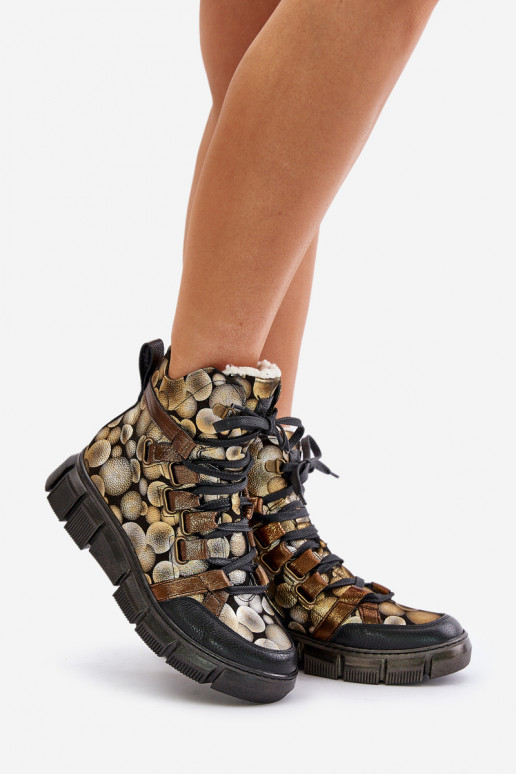   zempapēžu Šņorējami puszābaki  06158-25 Zelta krāsas