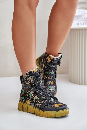 zempapēžu Šņorējami puszābaki  06158-07 DzelteniMelns