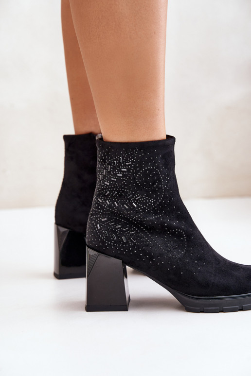 siltināti Sieviešu puszābaki  D&A MR880-130 Melns