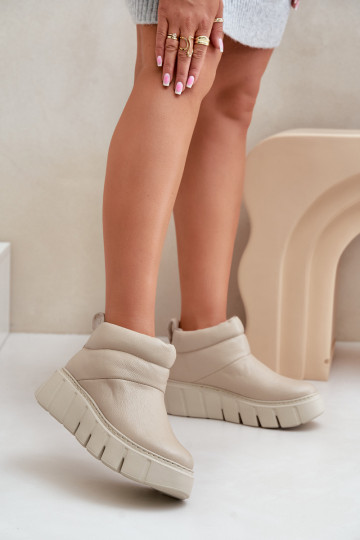 Zazoo 60470 sieviešu zābaki ar siltinājumu ar platformu Ziloņkaula krāsas