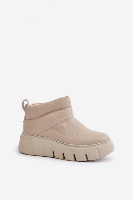 Zazoo 60470 sieviešu zābaki ar siltinājumu ar platformu Ziloņkaula krāsas