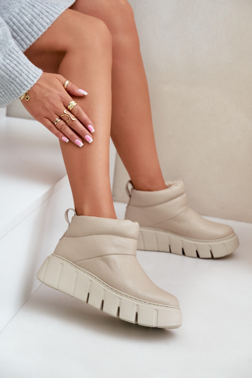 Zazoo 60470 sieviešu zābaki ar siltinājumu ar platformu Ziloņkaula krāsas