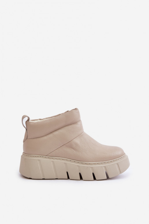 Zazoo 60470 sieviešu zābaki ar siltinājumu ar platformu Ziloņkaula krāsas