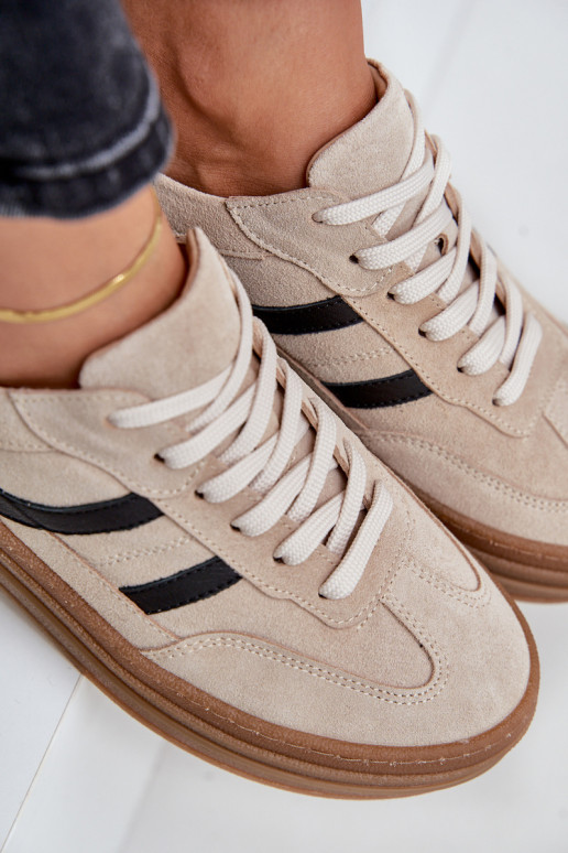 Zazoo N1176 zamšādas  modeļa apavi ar platformu smilšu krāsas