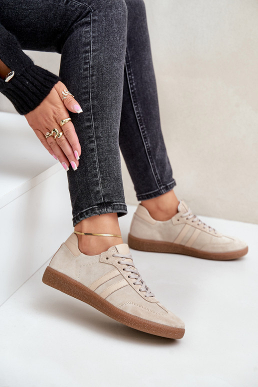 Zazoo N1068 zamšādas   modeļa apavi  smilšu krāsas