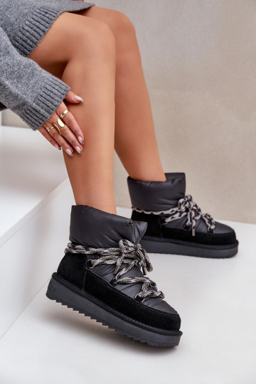 zamšādas sniega apavi  Z Grubym m D.Franklin DFSH375003 Melns