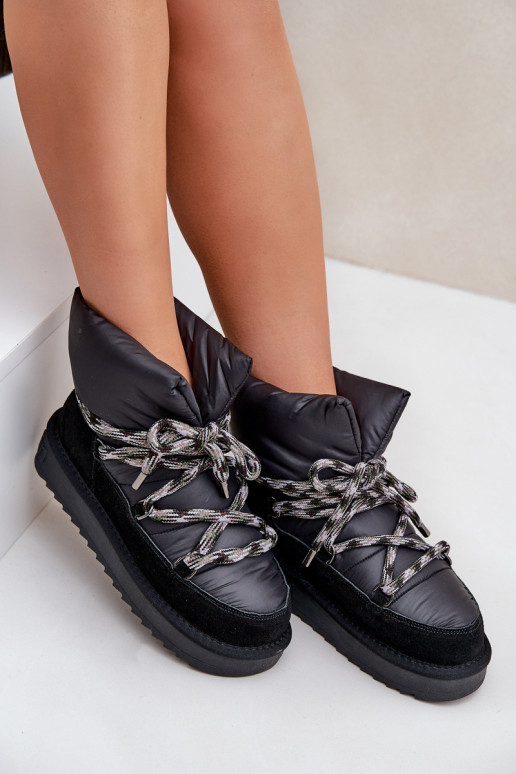 zamšādas sniega apavi  Z Grubym m D.Franklin DFSH375003 Melns