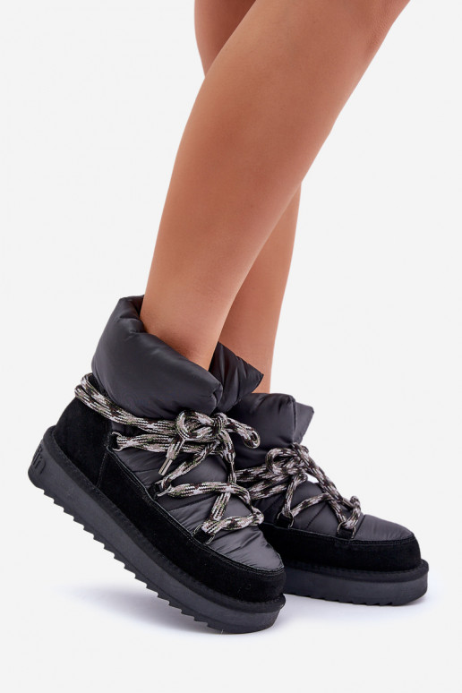 zamšādas sniega apavi  Z Grubym m D.Franklin DFSH375003 Melns