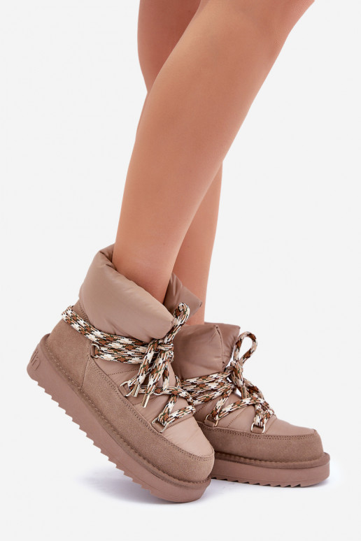 zamšādas sniega apavi  Z Grubym m D.Franklin DFSH375003 Brūnas krāsas