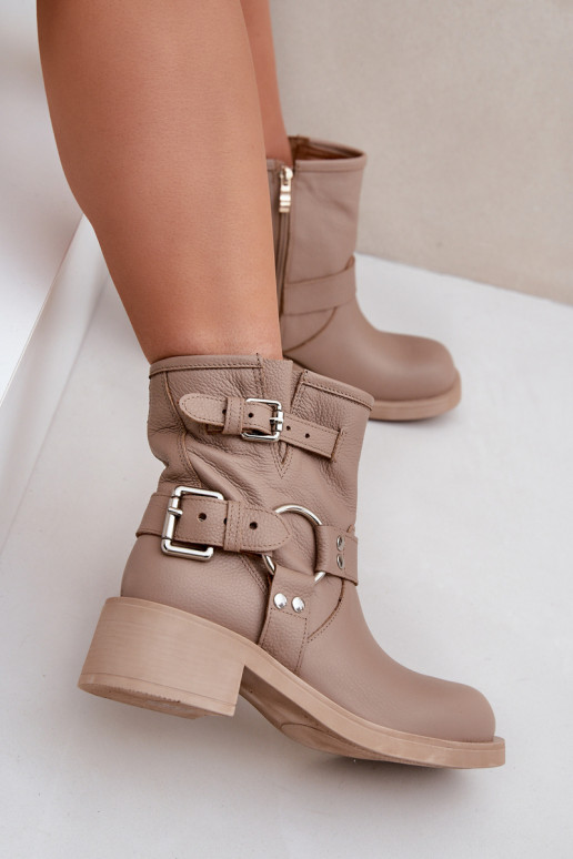 sieviešu zābaki   Klocku Ar svītrām Zazoo 3644 smilšu krāsas