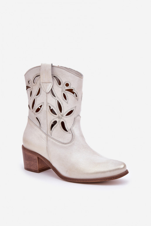   Zābaki ar papēdi Zazoo 3621 Zelta krāsas Przecierany