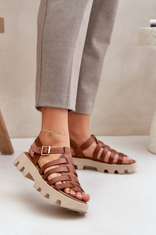 Sieviešu sandales Zazoo 3695 brūnā krāsā