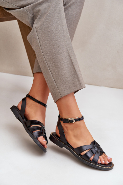 Sieviešu basenes   ar platiem papēžiem Zazoo 3688 Melns