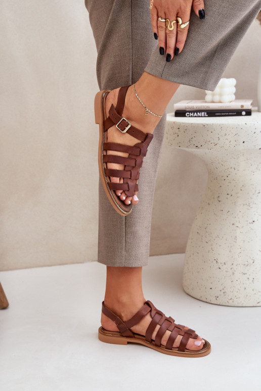 Sieviešu basenes  ar platiem papēžiem Zazoo 3686 brūnas krāsas Sieviešu basenes  ar platiem papēžiem Zazoo 3686 brūnas krāsas