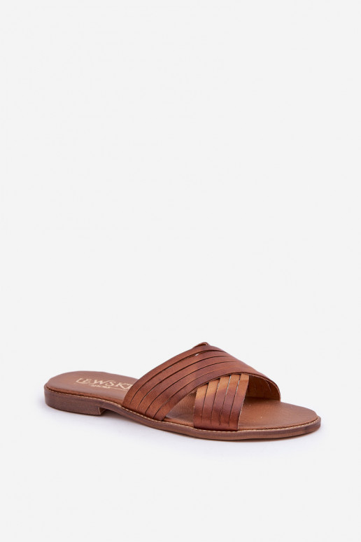 Sieviešu ādas čības LeĮskis Shoes 3682 brūnā krāsā