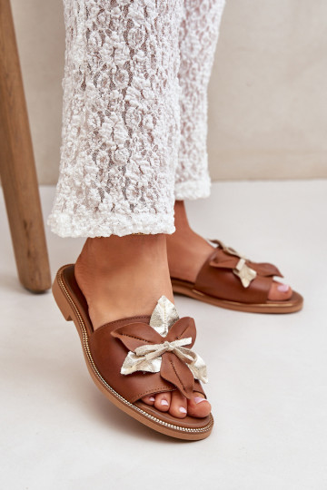 Čības ar ornamentiem Dabīgas ādas Zazoo 3574/Z Camel 2