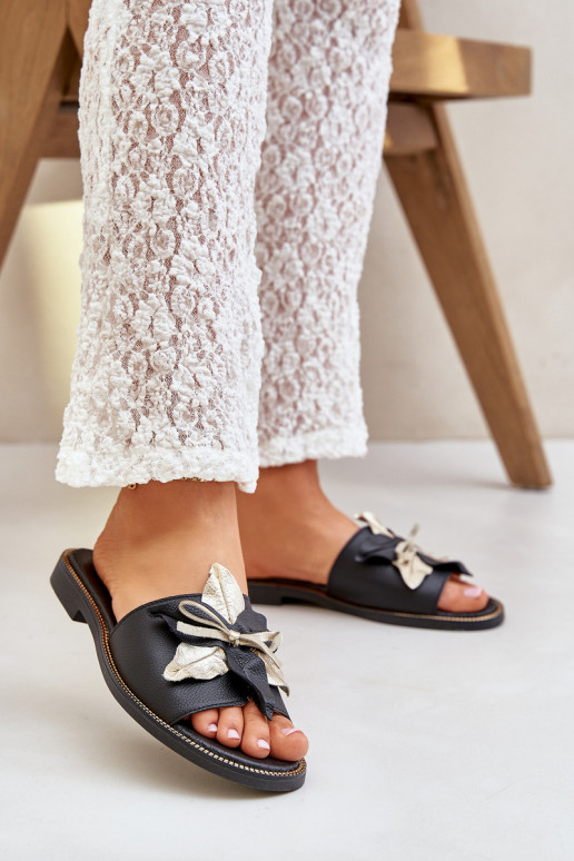 Čības ar ornamentiem Dabīgas ādas Zazoo 3574/Z Melns