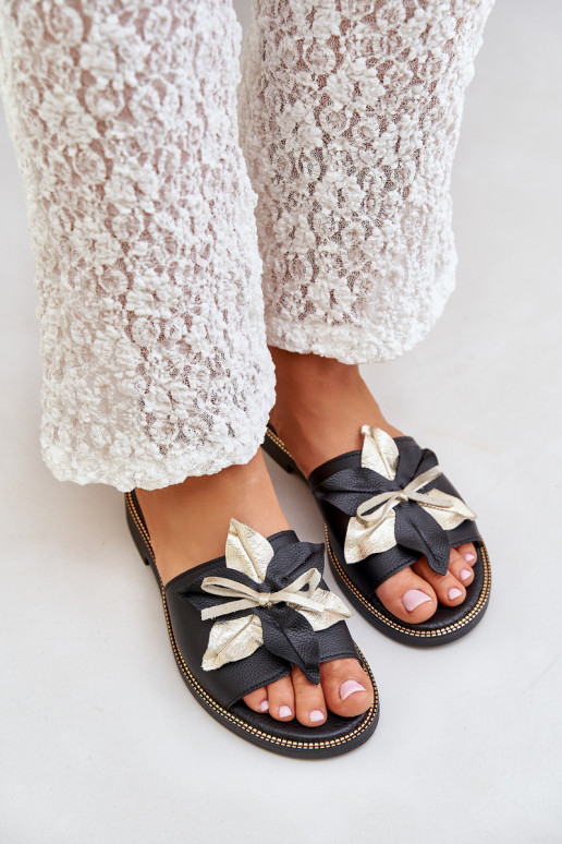 Čības ar ornamentiem Dabīgas ādas Zazoo 3574/Z Melns