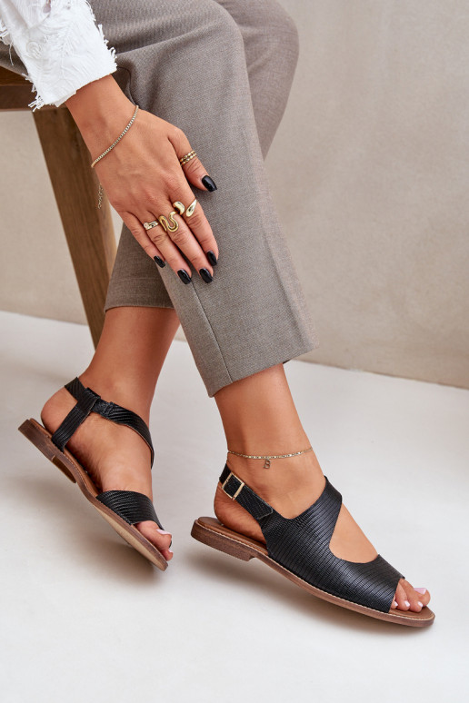 Sieviešu basenes  ar sprādzītēm Ar reljefu  3041 Melns Sieviešu basenes  ar sprādzītēm Ar reljefu  3041 Melns