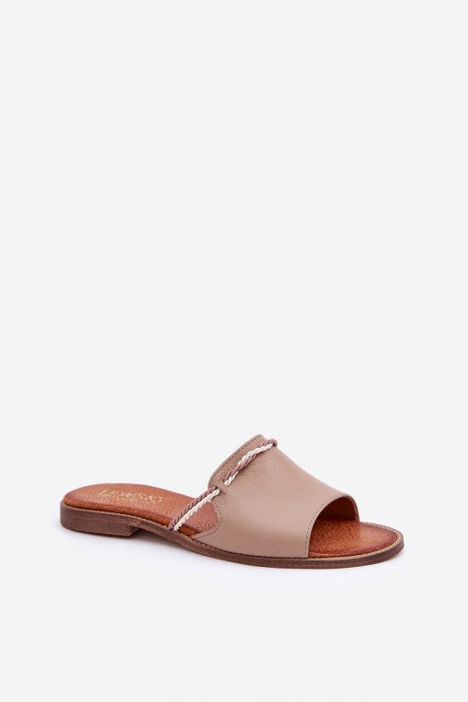 Ādas čības LeĮskis Shoes 3047 smilšu krāsā