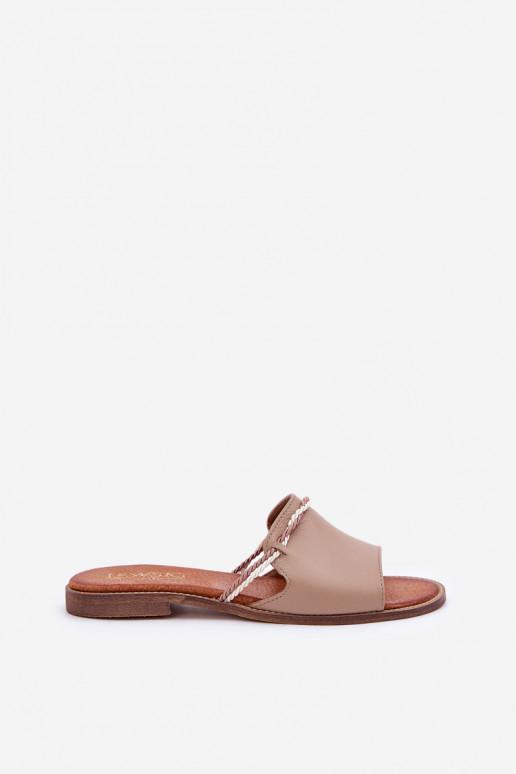 Ādas čības LeĮskis Shoes 3047 smilšu krāsā