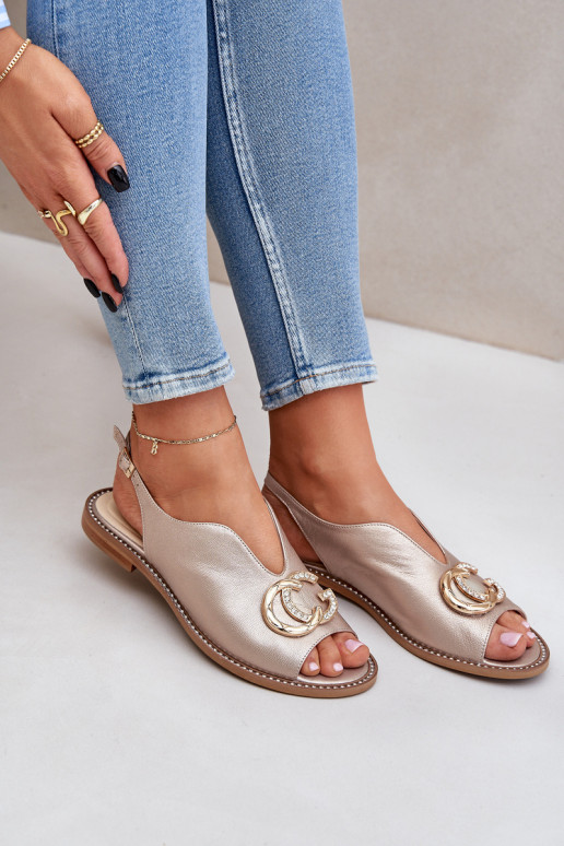 Sieviešu basenes  ar platiem papēžiem ar ornamentiem Laura Messi 2865 Zelta krāsas Sieviešu basenes  ar platiem papēžiem ar ornamentiem Laura Messi 2865 Zelta krāsas