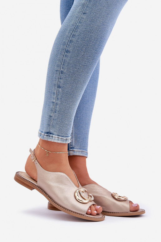 Sieviešu basenes  ar platiem papēžiem ar ornamentiem Laura Messi 2865 Zelta krāsas Sieviešu basenes  ar platiem papēžiem ar ornamentiem Laura Messi 2865 Zelta krāsas