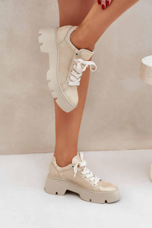  modeļa apavi sporta apavi ar platformu CheBello 4632 Zelta krāsas