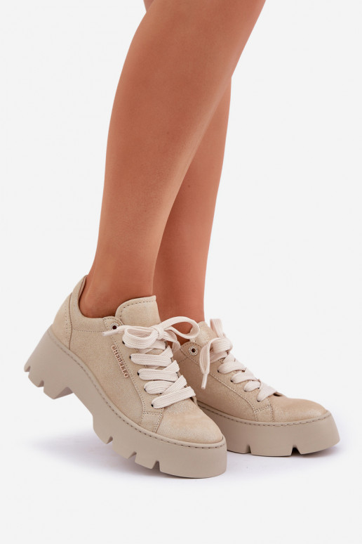  modeļa apavi sporta apavi ar platformu CheBello 4632 Zelta krāsas