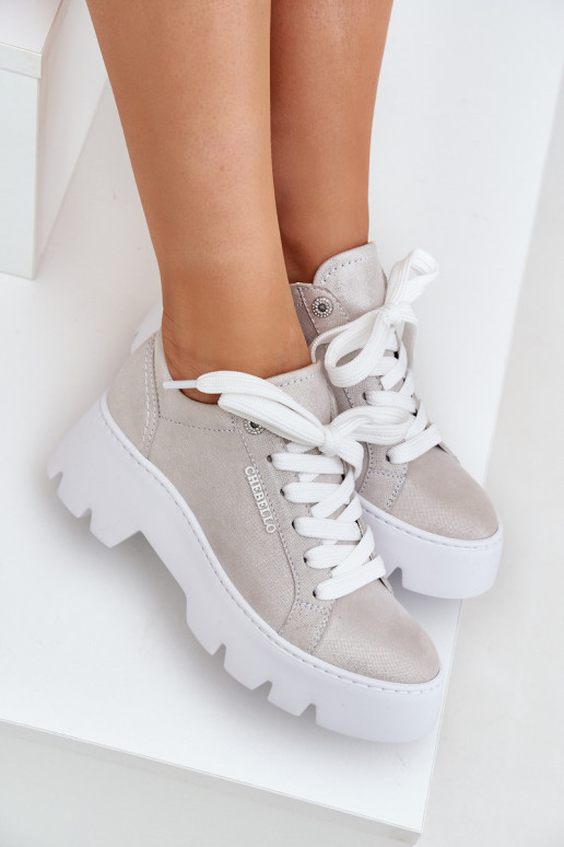  modeļa apavi sporta apavi ar platformu CheBello 4632 Sudraba krāsas
