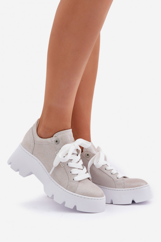  modeļa apavi sporta apavi ar platformu CheBello 4632 Sudraba krāsas