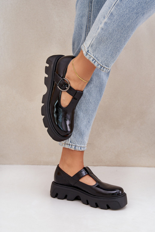 Laque   apavi ar sprādzēm Zazoo 20183 Melns Laque   apavi ar sprādzēm Zazoo 20183 Melns