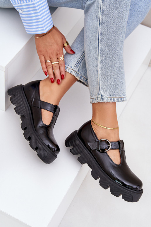 Laque   apavi ar sprādzēm Zazoo 20183 Melns Laque   apavi ar sprādzēm Zazoo 20183 Melns